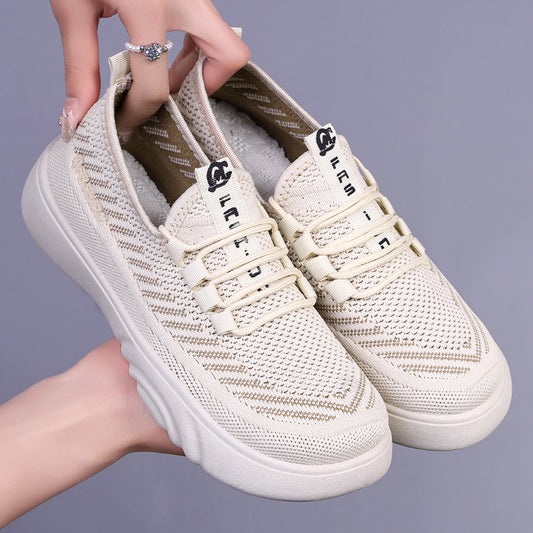 Women's Flying Woven Breathable Mesh Soft Bottom Comfortable Casual Shoes