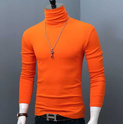 Long-sleeved Cotton Half-high Collar Top