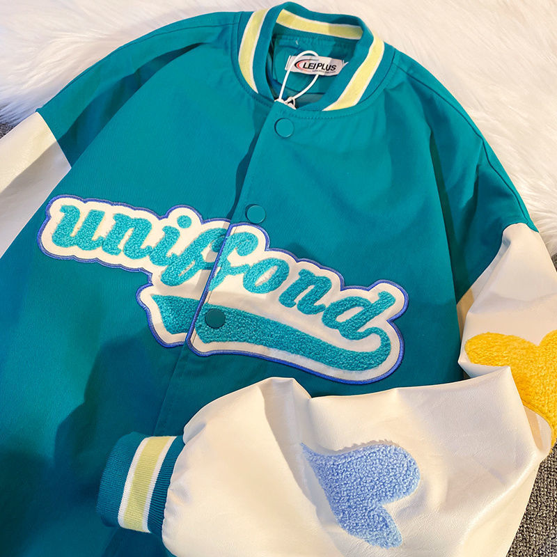 Loose Long Sleeve Top Embroidered Couple Baseball Jacket