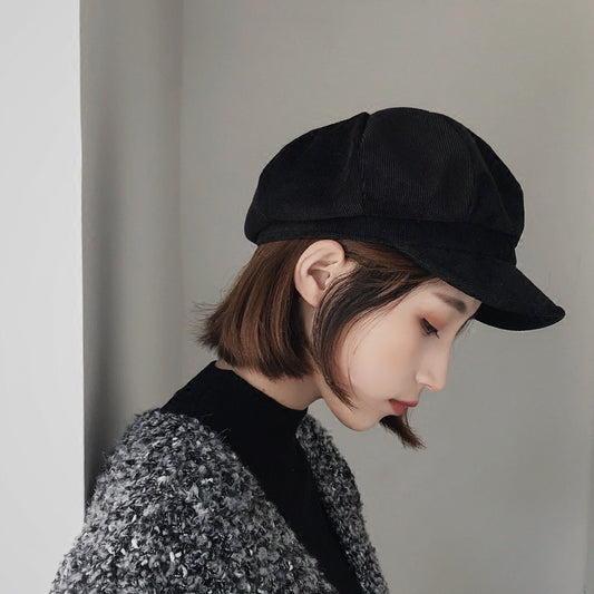 Women's Spring And Autumn All Match Corduroy Peaked Hat