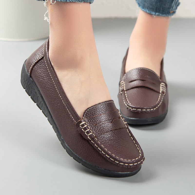 Nurse Shoes Casual Flat Heel Gommino Tendon Sole
