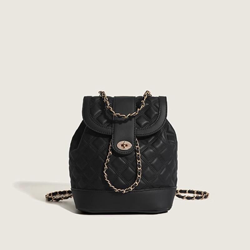Rhombus Chain Backpack Student Shoulder Handbag