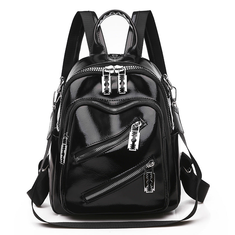 Women's Multi-functional Messenger Bag Soft Leather Lightweight Waterproof Large Capacity Backpack