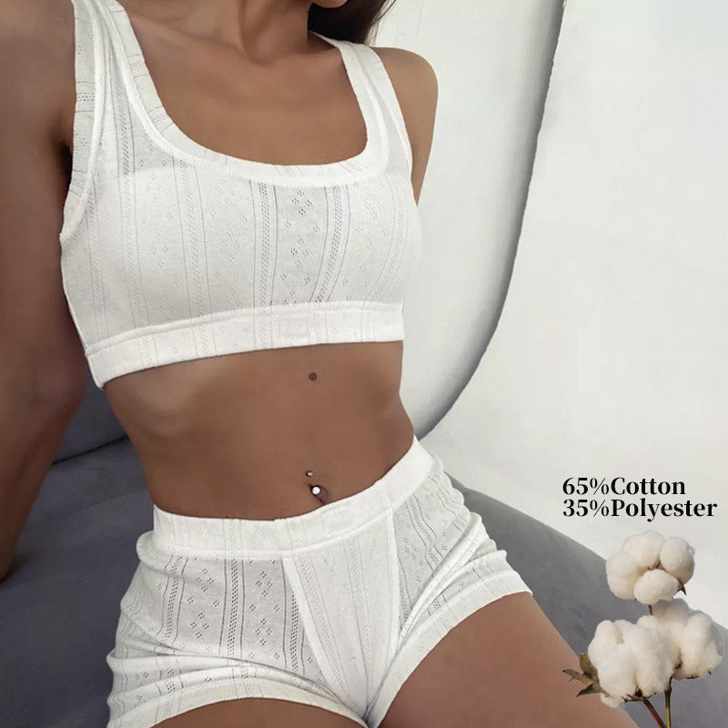 Women's Breathable Hollow-Out Jacquard Set