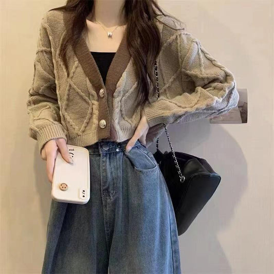 Short Knitted Sweater Coat New Springautumn Style
