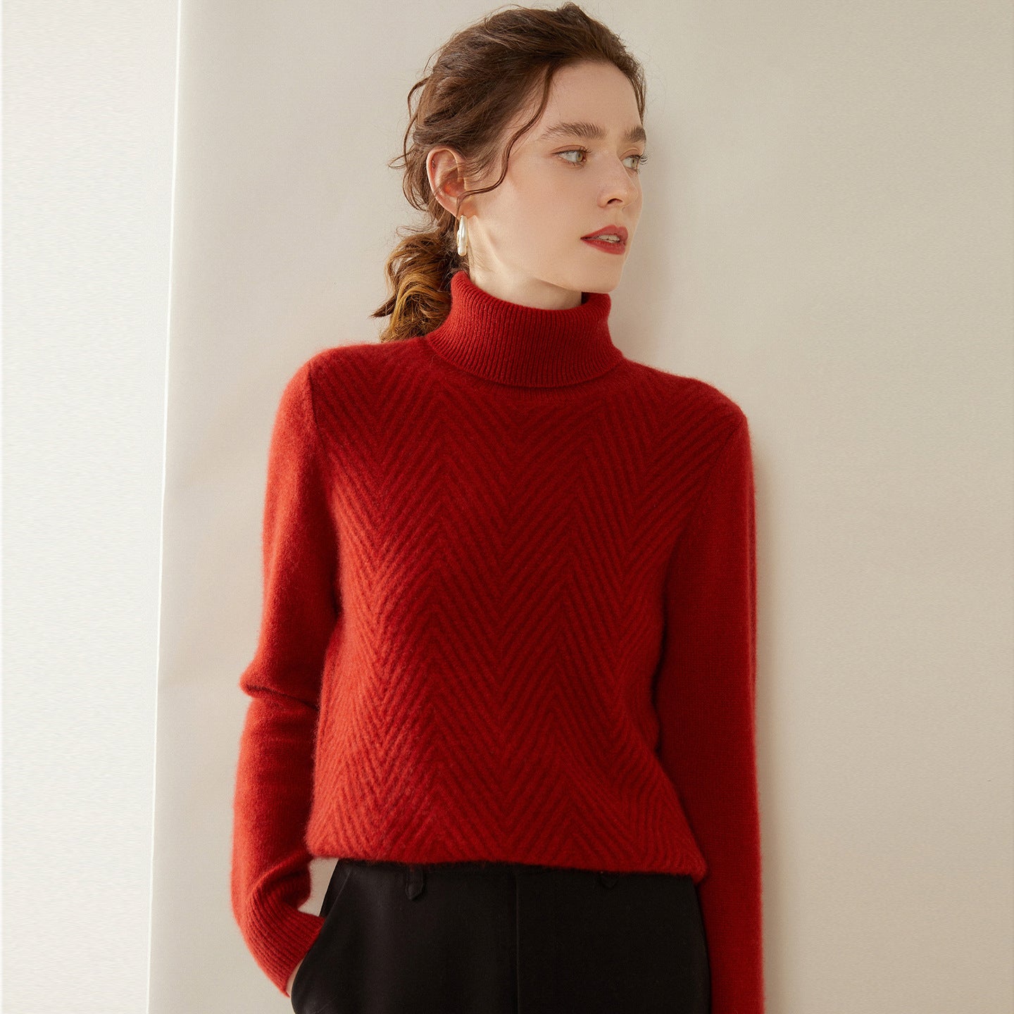 Knitted Cashmere Casual All-matching Fashion Pullover Bottoming Sweater