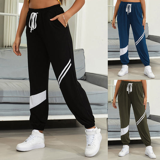 Women's Striped Drawstring Panties For Leisure Sports In Europe And America