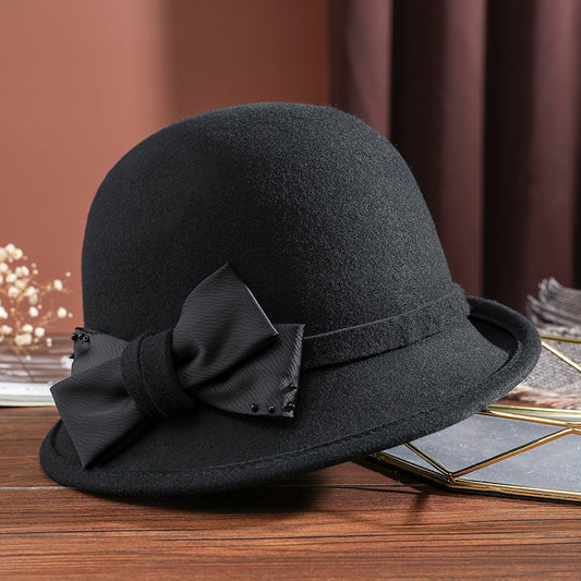 Women's Wool Top Hat Elegant Autumn And Winter Warm