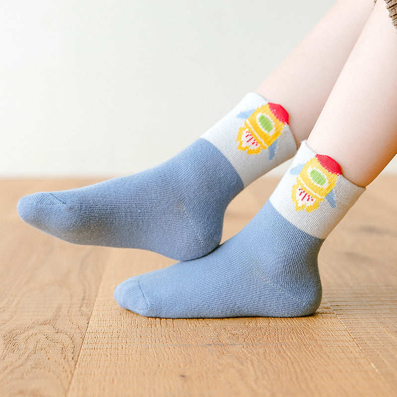 Children's Bright Color Trendy Middle Tube Casual Student Socks