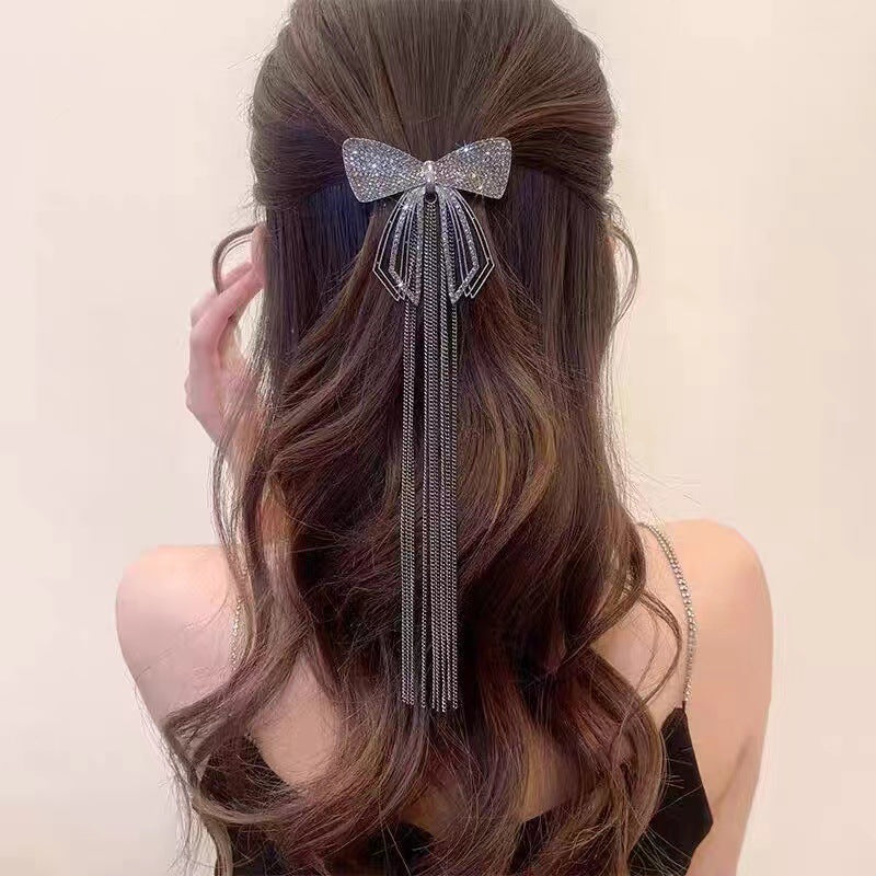Women's Zinc Alloy Bow Tassel Hairpin Fashion Hair Accessories