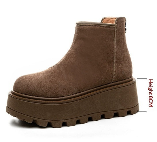 Short Leather Warm Women's Shoes