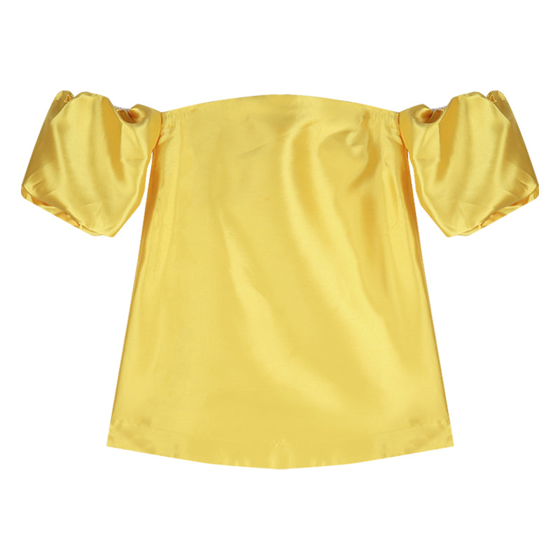 Off-shoulder bluse med pufærmer til kvinder - Fransk sommer