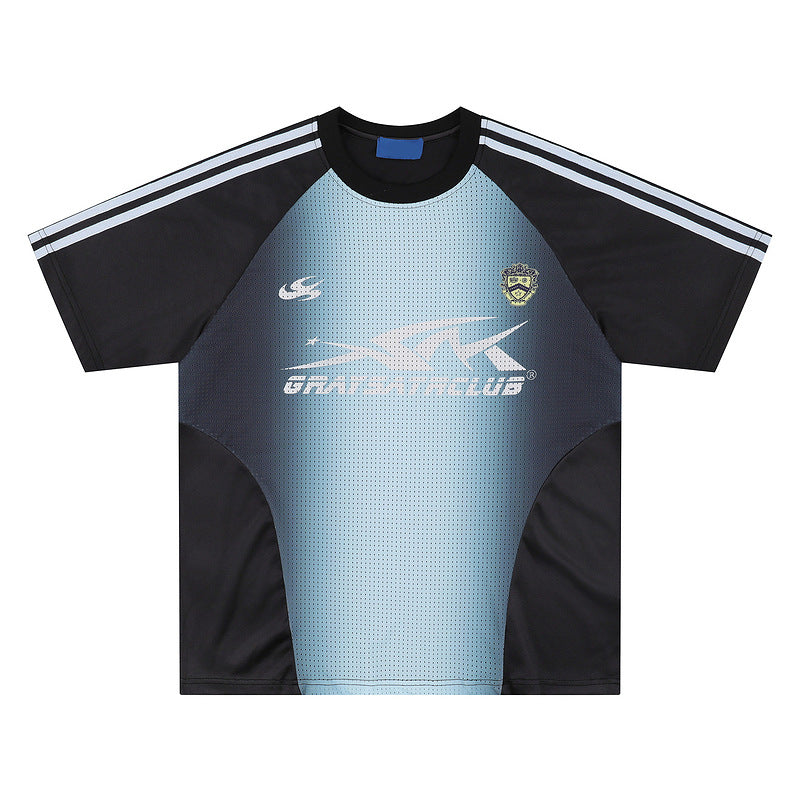 American Style Hip Hop Mesh Stitching Jersey T-shirt