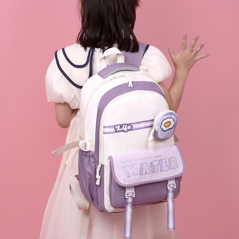 Casual And Lightweight Elementary And Middle School Student Schoolbags Burden Reduction