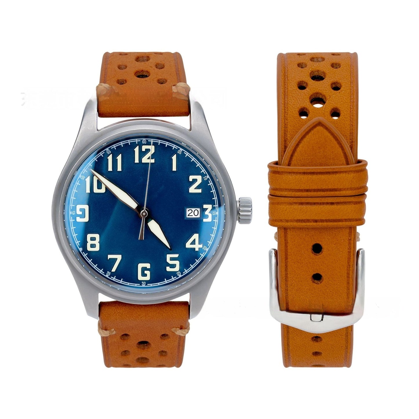 Watch First Layer Cow Leather Watch Strap Retro Comfort 20mm