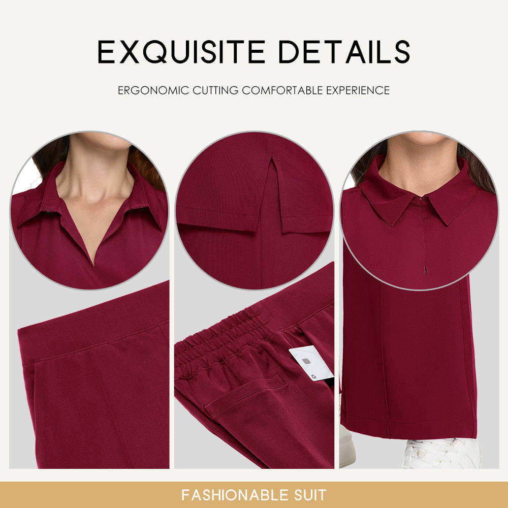 Surgical Scrubs With A Turn-down Collar And Surgical Trousers