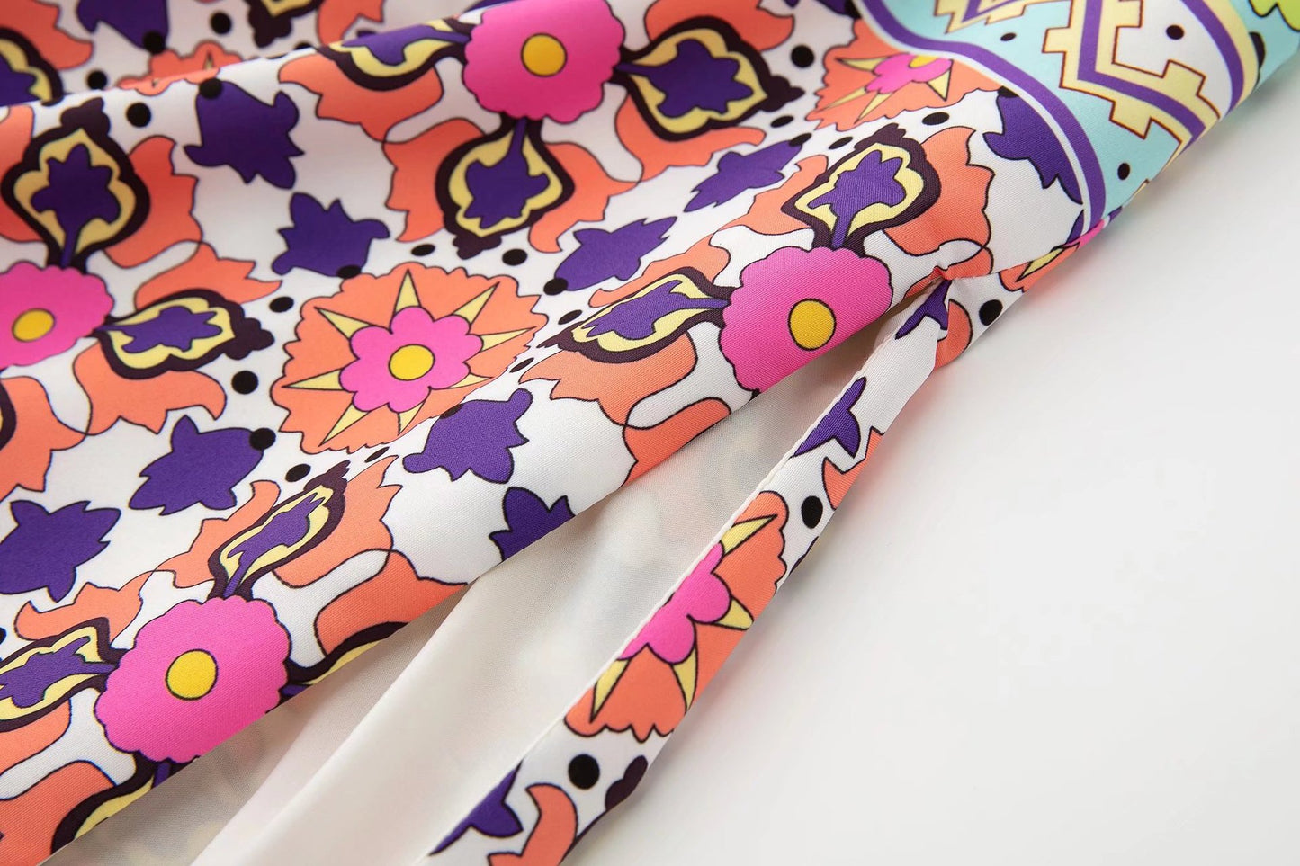 Printed Belt Embellished Long Dress For Women