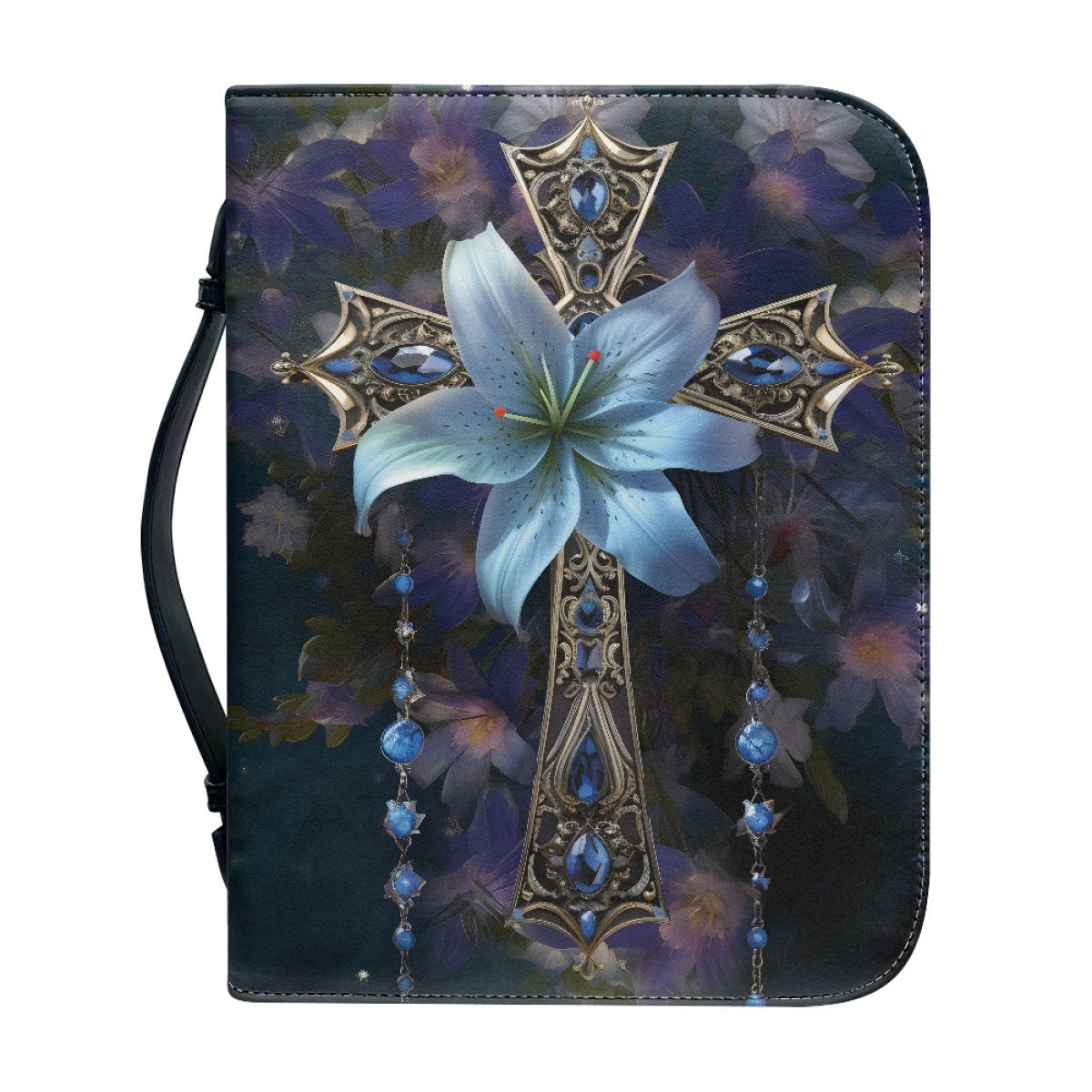 Portable Printing Book Protection Storage Holy Book Cross Sunflower Handbag