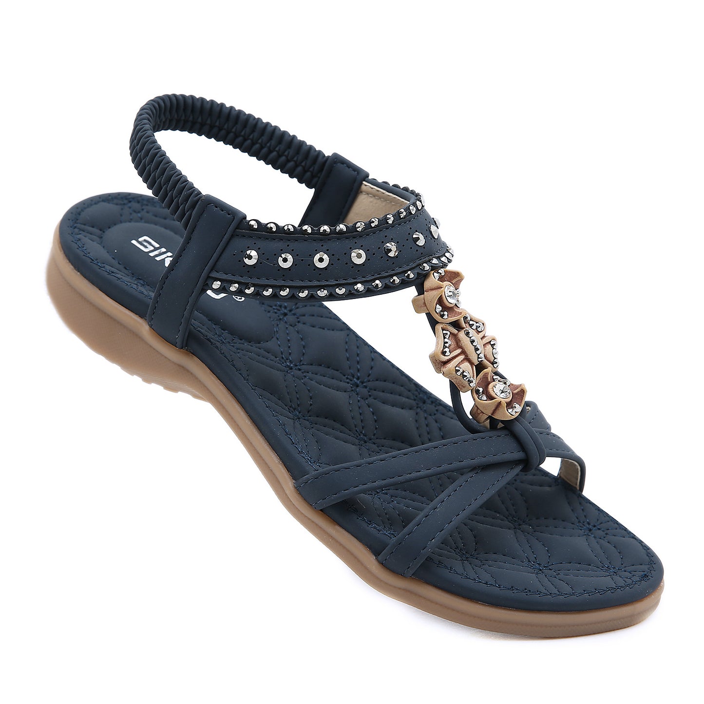 Bohemian Rhinestone Comfortable Round Toe Flat Shoes