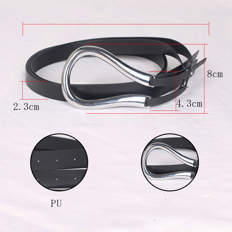 Silver Horseshoe Buckle Belt Ladies Decoration And Dress