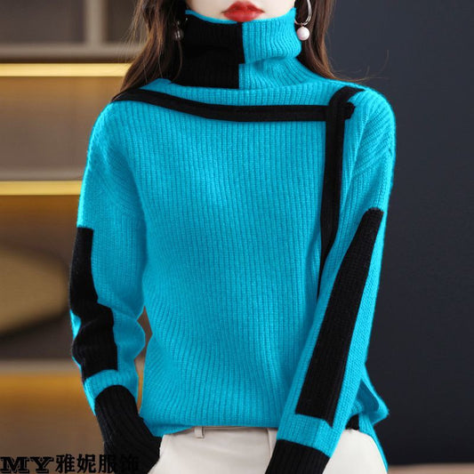Retro Women's Sweater Turtleneck Autumn And Winter Loose