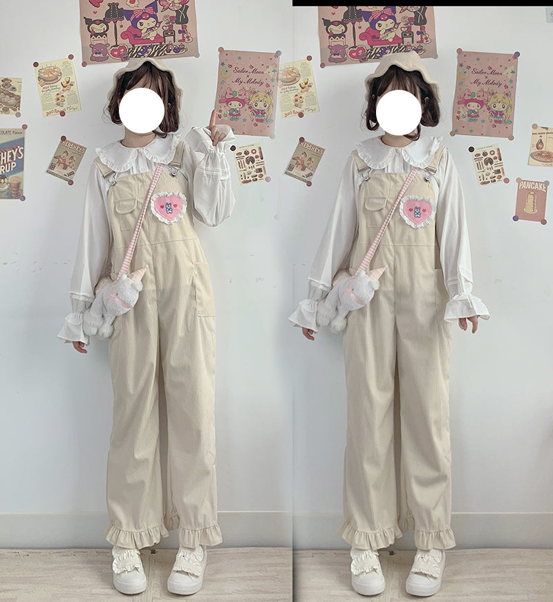 Autumn And Winter Japanese Girls Cute Corduroy Overalls