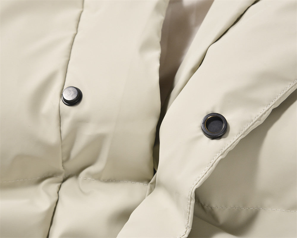 Men's Solid Color Plaid Cotton Coat