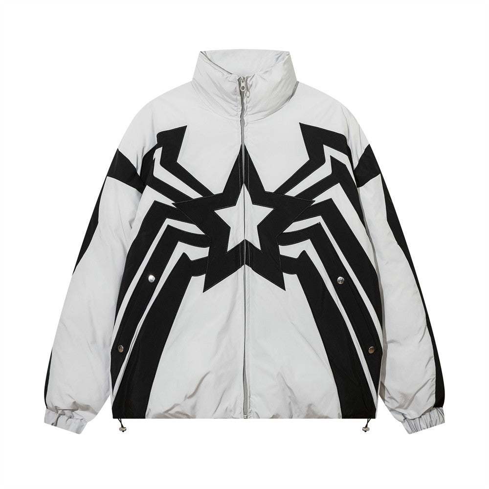Personalized Five-pointed Star Color Contrast Patchwork Jacket For Men