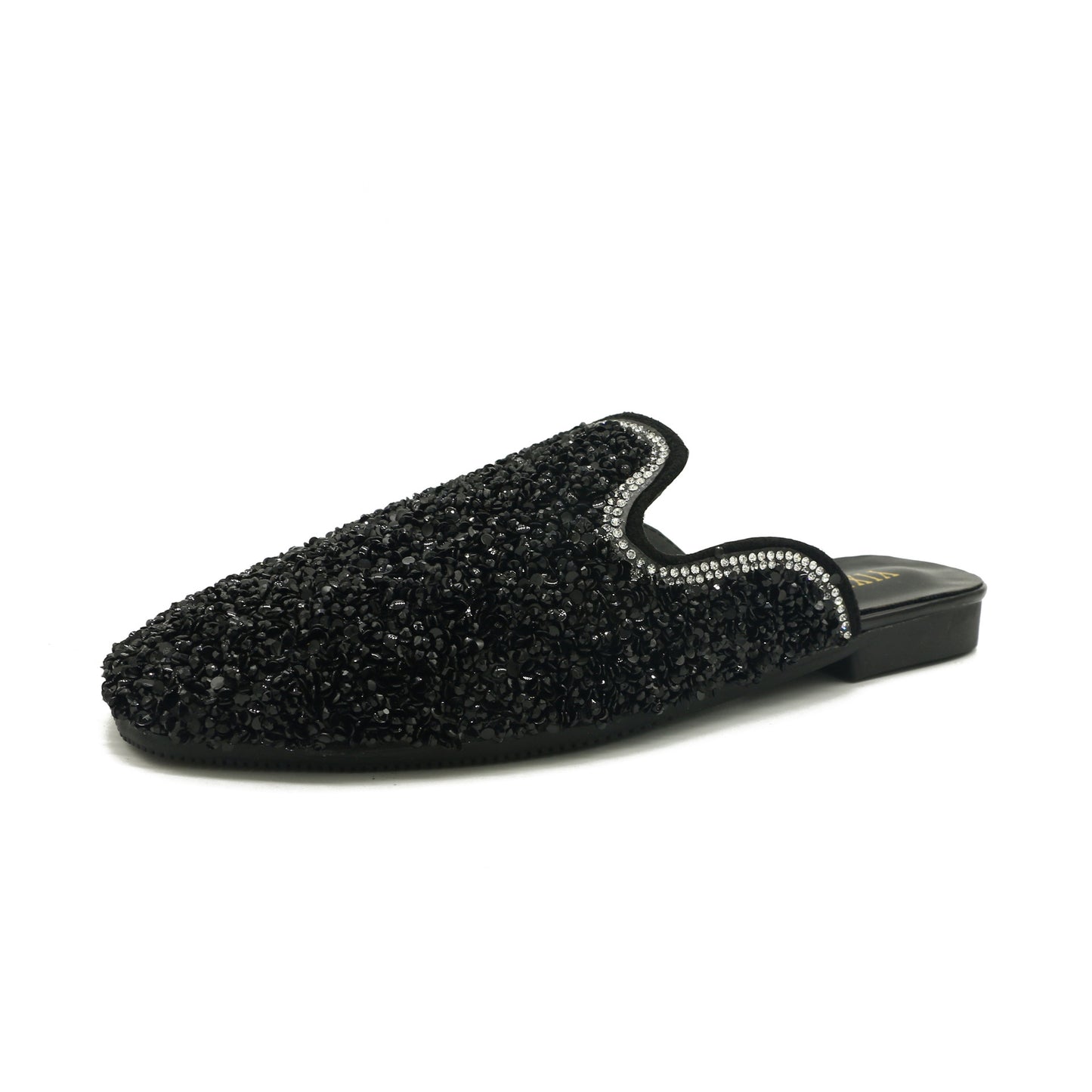 Korean Fashion Sequined Bow Half-length Slippers