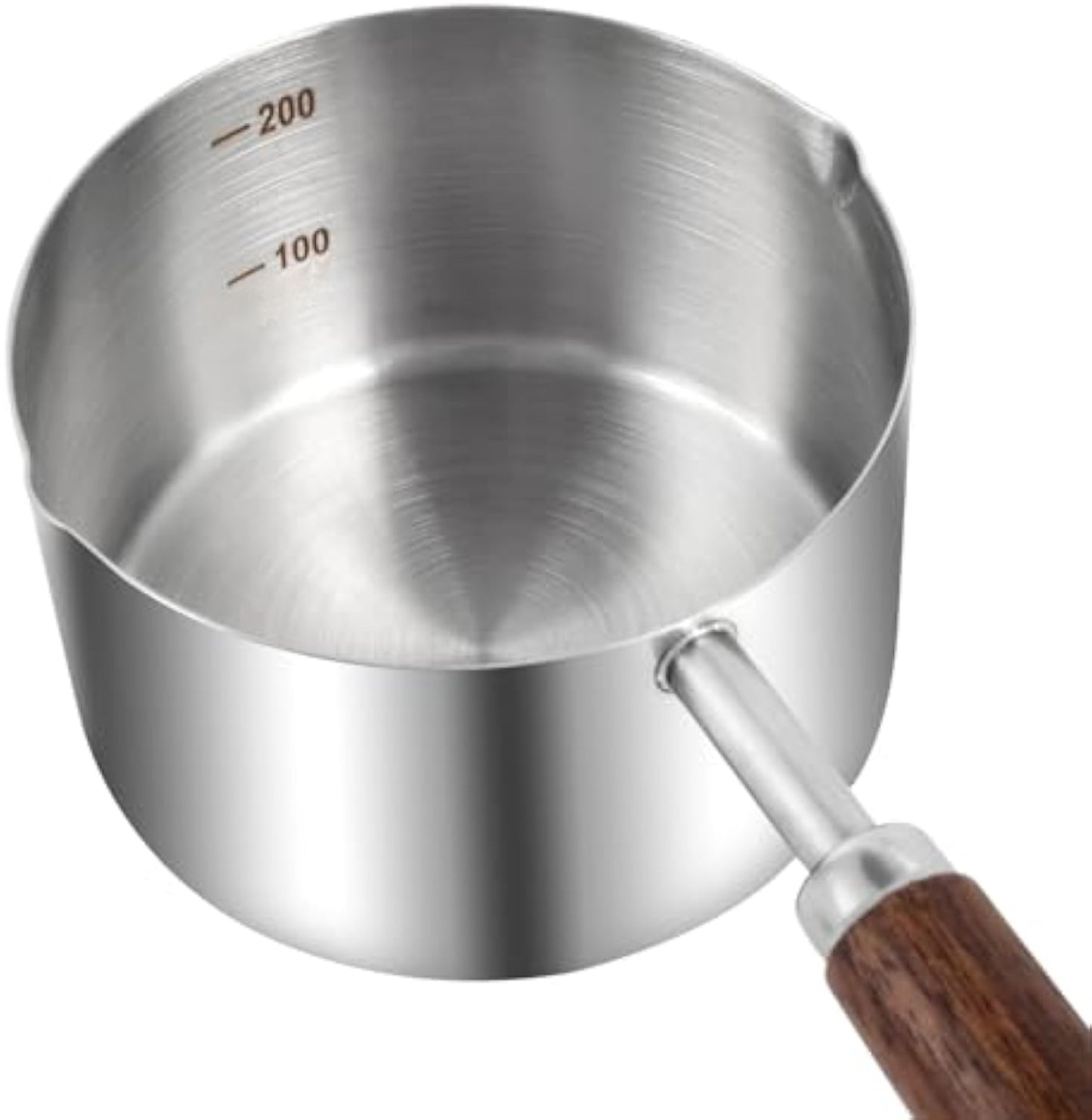 Dog Food Scoop  304 Stainless Steel Pet Food Scoop Measuring Cup With Wooden Handle