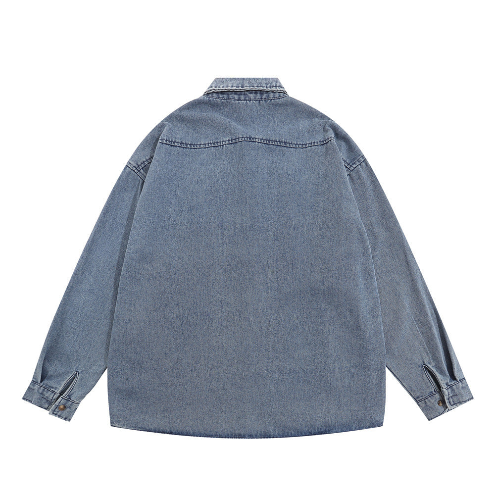 Loose Casual Long Sleeves Turn-down Collar Coat Design Sense Street Fashion American Style