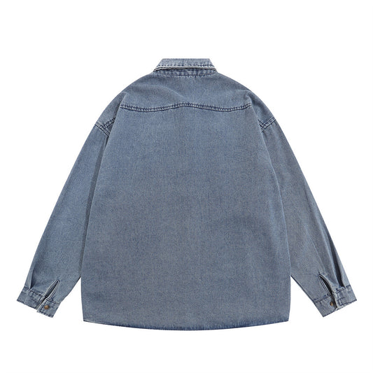 Loose Casual Long Sleeves Turn-down Collar Coat Design Sense Street Fashion American Style