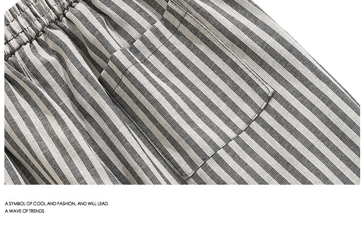 Striped Casual Retro Comfort Straight-leg Pants