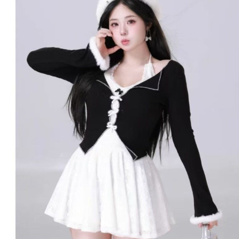 Plus-size French-style Seductive Lace Halter Dress For Women