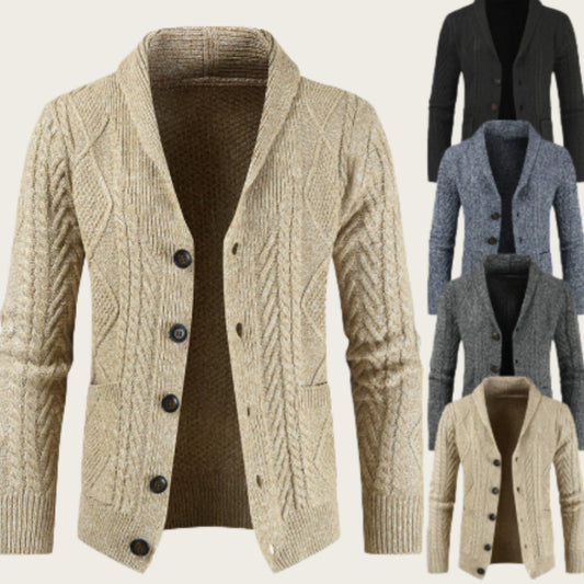Fashionable Loose-knit Thickened Men's Sweater Coat
