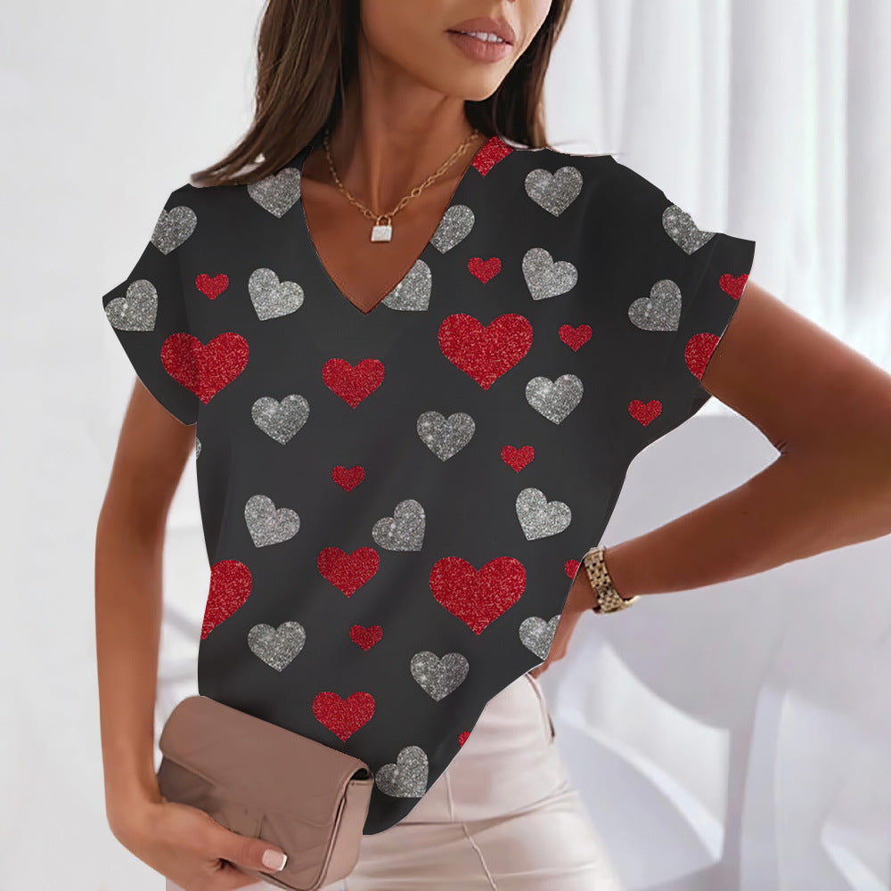 Printed Cute Sweet Short-sleeved T-shirt