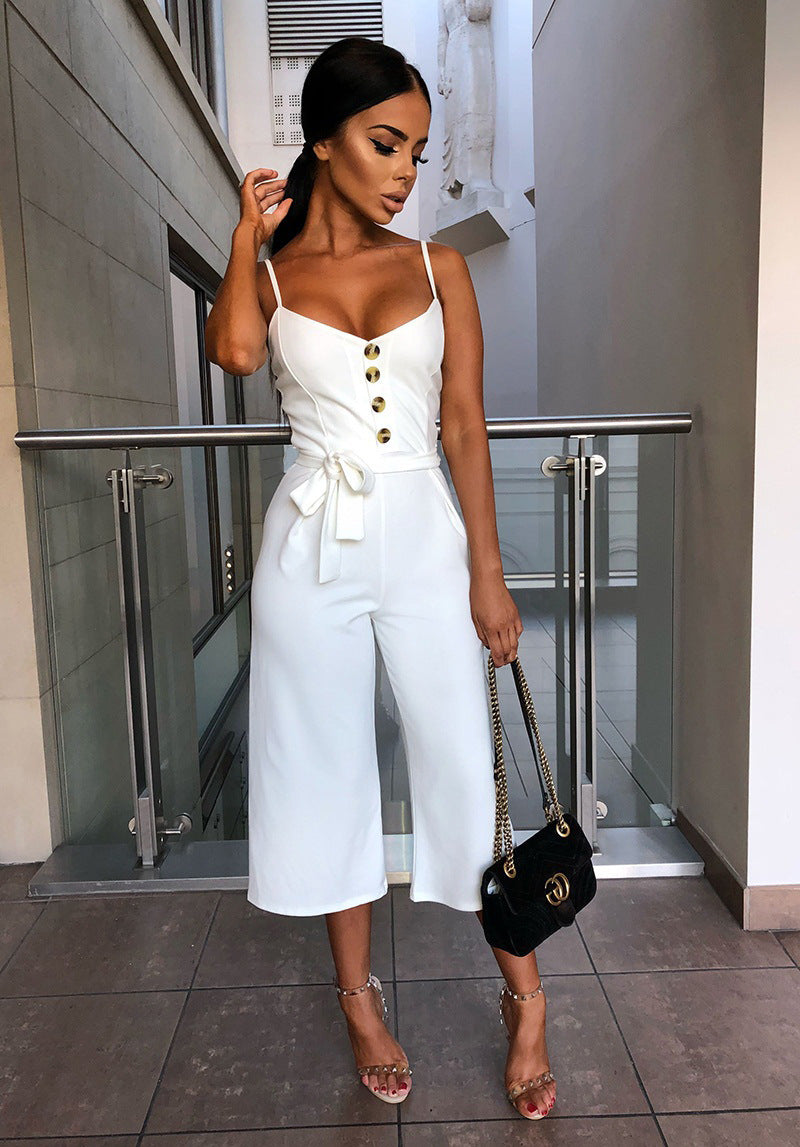 Elegant stropløs jumpsuit til pendler