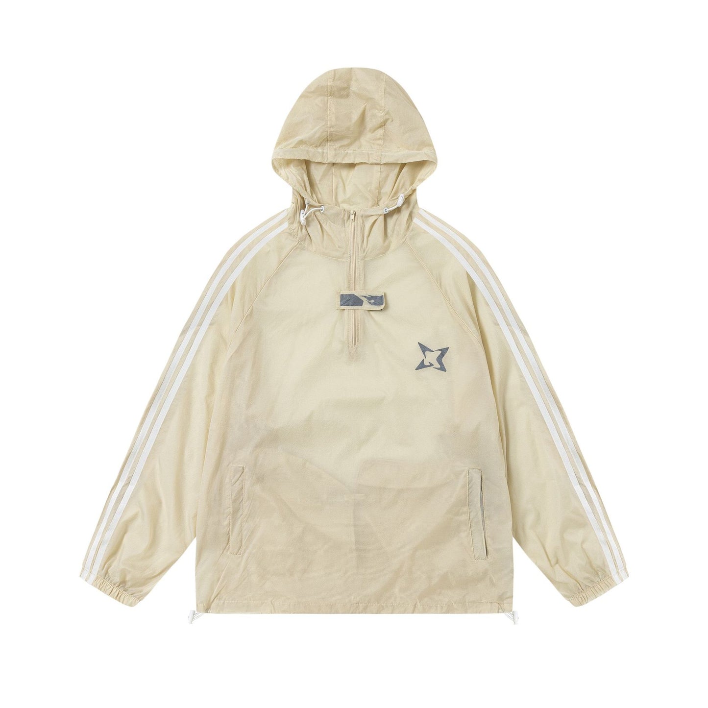 Men's Long-sleeved Loose Half-zip Hooded Jacket