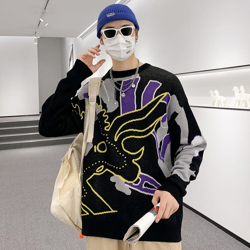Trendy Løs Sweater til Mænd