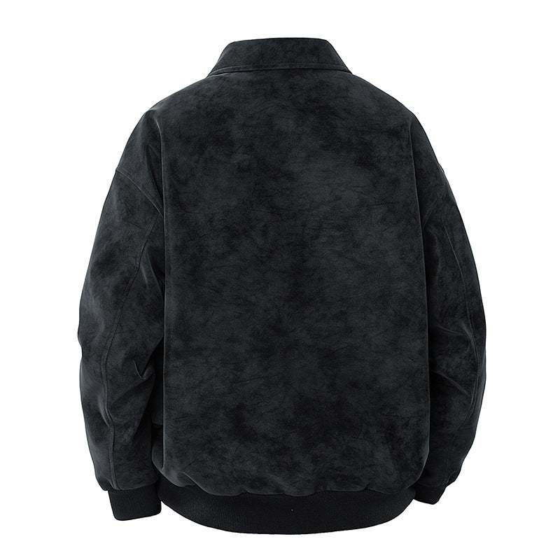 Trendy Lapel Collar Workwear Casual Suede Jacket