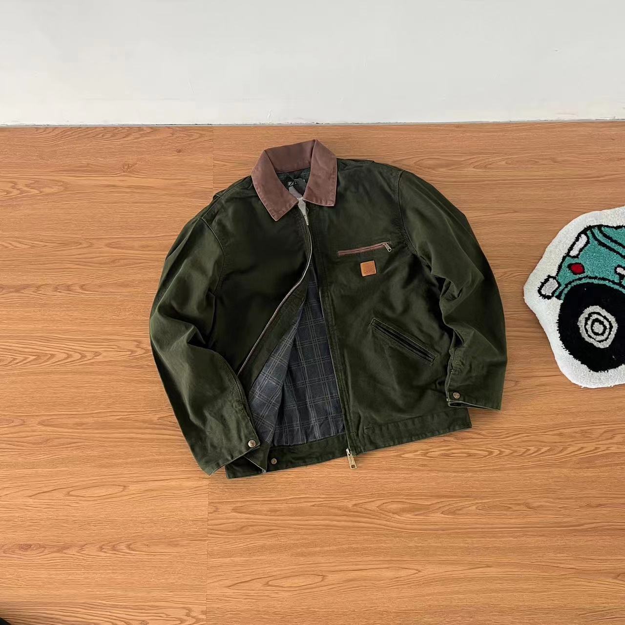 Men's Short And Wide Tooling Zipper Jacket