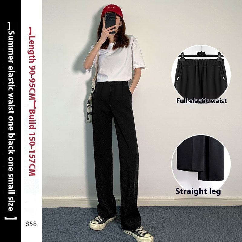 Black Suit Pants Women's Thin Drooping Straight Casual Pants