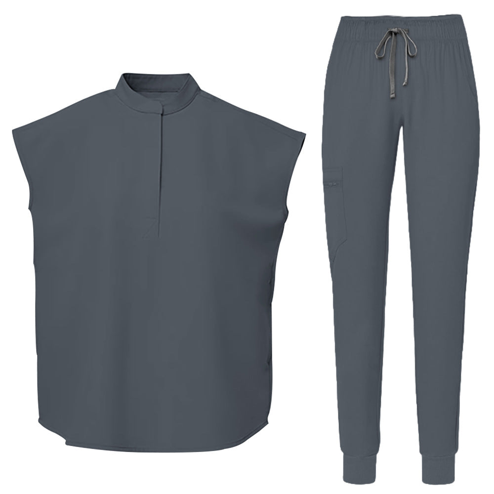 Women's Fashionable Workwear With A Stand-up Collar And Large Cuffs