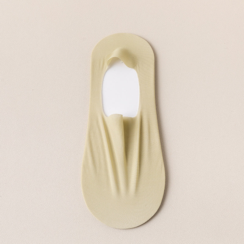 Thin Solid Color Bottom Super Low Cut Invisible Socks