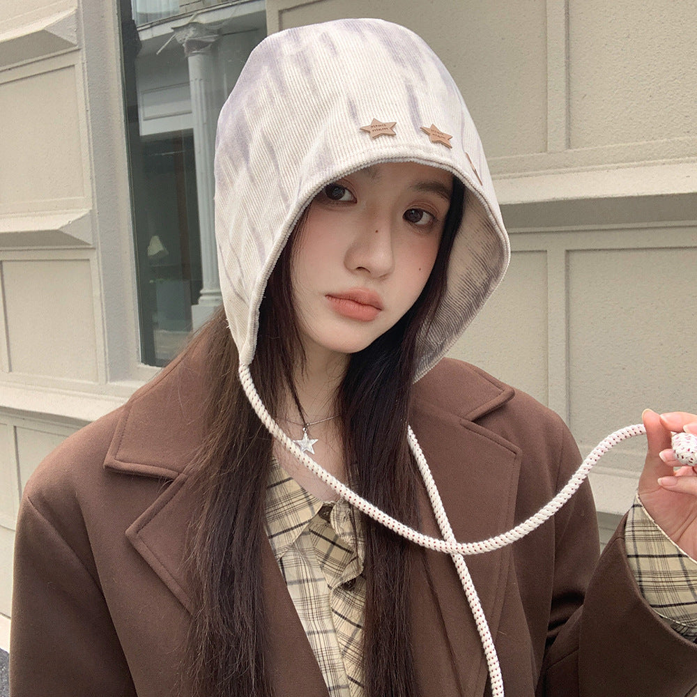 Autumn Winter Japanese Hat Women's Tie-dye Bucket Hat