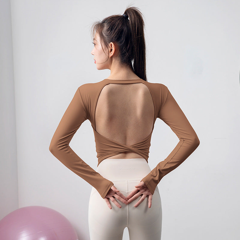 Autumn And Winter Long-sleeve Fitness Wear With Chest Pads