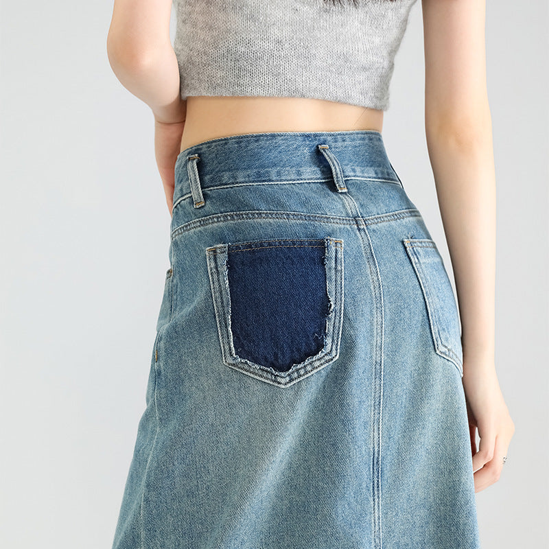 Thin Loose Distressed High Waist Slit Midi Dress