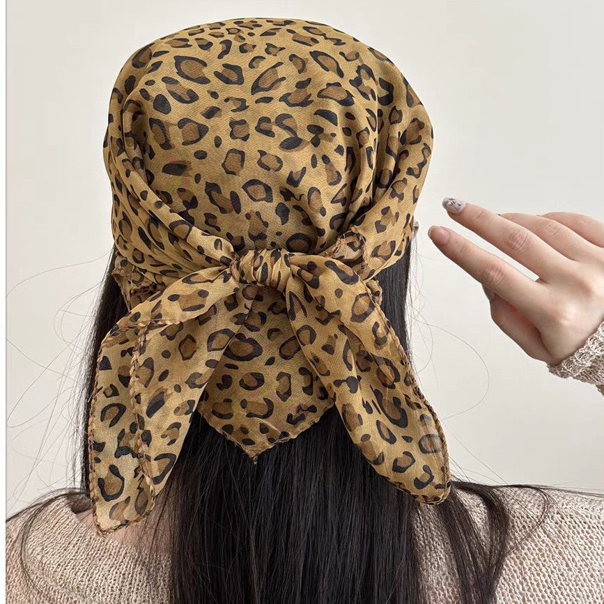All-match Floral Satin Fabric Bag Headscarf