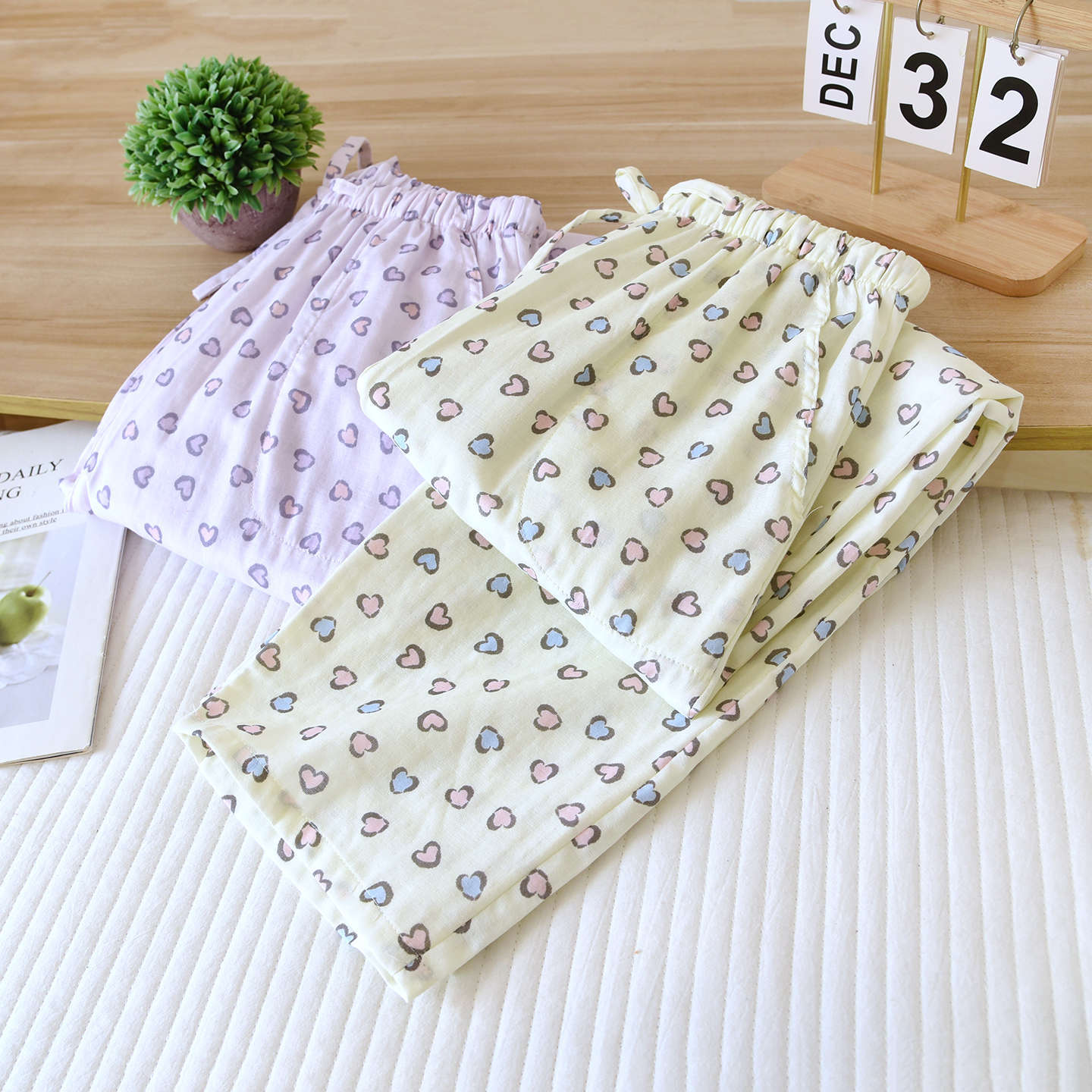 Simple Sweet And Relaxed-fit All-cotton Lounge Pants
