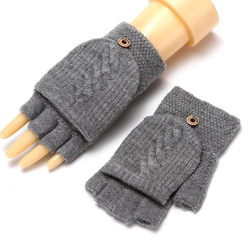 Five-finger Wool Knitted Student Writing Gloves